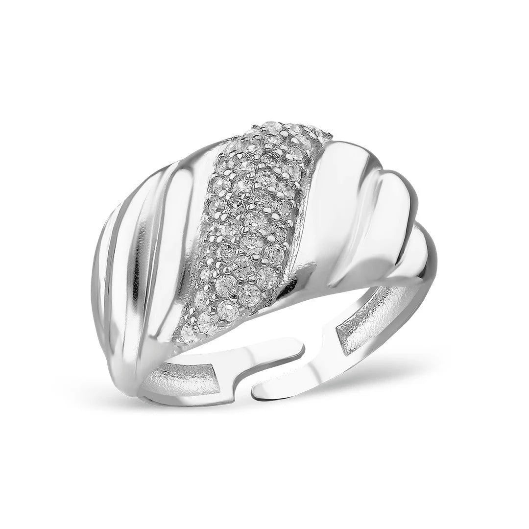 Ring mit geschwungenem Design und Stein