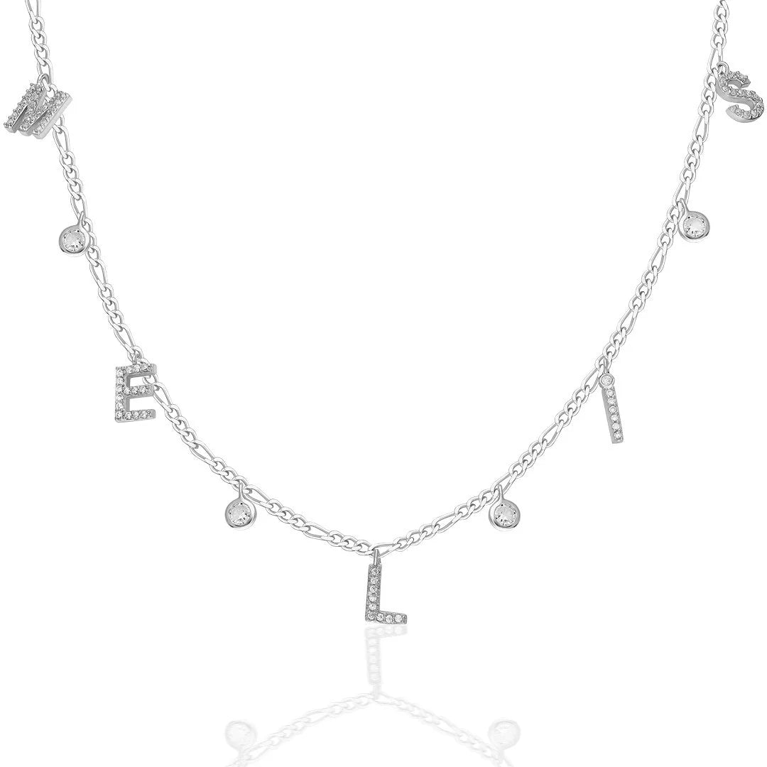 Chocker Namenskette mit Mini Zirkonia Steine